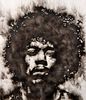 Sabino Guisu Smoke Painting, Jimi Hendrix Portrait, 67"H