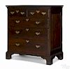Pennsylvania Queen Anne walnut chest of drawers, ca. 1740, with raised panel sides, 44'' h.