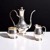 Whiting Manufacturing Co. Sterling Silver Coffee Pot & International Silver Co. Creamer & Sugar