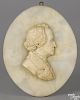 Relief carved marble profile bust of German composer Christoph Willibald Gluck (1714-1787)
