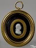 English profile portrait, early 19th c., possibly William Pitt, housed in gilt bronze locket