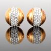 18K Gold, Platinum & Diamond Estate Earrings