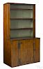 Pine one-piece stepback cupboard, early 19th c., with an open shelf top, 68 1/4'' h., 37'' w.