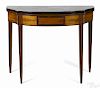 New England Federal mahogany card table, ca. 1805, with flame birch panels, 28'' h., 35 1/2'' w.