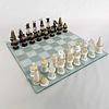 Italian Murano Glass Chess Set w/ Gold