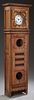 French Carved Cherry Tall Case Clock, 19th c., Bri