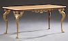 French Louis XV Style Marble Top Brass Coffee Tabl