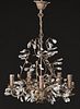French Gilt Iron Five Light Chandelier, 20th c., m