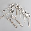 Group of Georg Jensen Silver Serving Pieces and an Orla Vagn Mogensen Pierced Spoon 