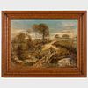 Attributed to Lucas Van Uden (1595-1672): Landscape with Footbridge
