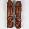Pair of Chinese Carved Hardwood Temple Fragments