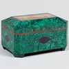 Malachite and Italian Pietra Paesina Inlaid Box 