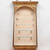 Regency Carved Giltwood and Glazed Hanging Wall Cabinet, in the Egyptian Taste