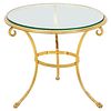 Brass and Glass Gueridon Table