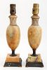 Etruscan Style Alabaster Table Lamp Bases, Pair