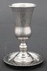 Judaica Sterling Silver Kiddush Cup and Plate