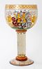 Baroque Style Bohemian Enameled Glass Goblet, 19 C