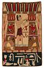 Egyptian Style Quilt of Man Making an Offering