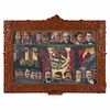 ROBERTO MONTENEGRO, Los héroes de la patria, Firmada, Mixta sobre madera, 187 x 244 cm medidas totales con marco