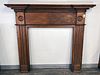 ANTIQUE CARVED WOODEN FIREPLACE SURROUND MANTLE 
