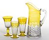 ADORIA - AMBER-STAINED DRINKING ARTICLES, LOT OF FOUR