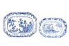 Two Chinese Export Blue & White Porcelain Platter