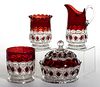 CO-OP'S NO. 190 / REGAL BLOCK - RUBY-STAINED FOUR-PIECE TABLE SET