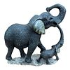 Hand Carved "Elephant and Calf" Stone Sculpture