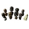 Original Hand Carved African American Stone Mini-Bust Statues