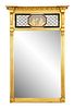 American Federal Style Eglomise Trumeau Mirror
