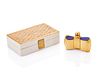 A Guerlain "Coque d'Or" perfume bottle and box by Jean-Michel Frank and Baccarat