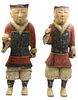 Important Pair of Polychrome Han Warriors