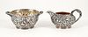 Sterling Silver A. Jacobi Repousse Sugar and Creamer 