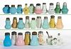 ASSORTED OPAQUE GLASS SALT AND PEPPER SHAKERS, LOT OF 29