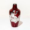 Royal Doulton Flambe Vase with Silver Overlay