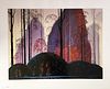 Eyvind Earle 'Mauve, Red And Purple' 1987, Serigraph, Signed & Numbered