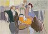 Itzchak Tarkay 'Casual Dining' Lithograph, Signed And Numbered Ap