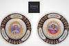 Pair Of Late 18th C. Sevres Hand Painting Of A ' Queen ' Plates, Made In France