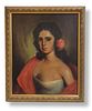 Signed Oil On Canvas Spanish Lady