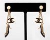 Chanel Gold Filled Stiletto Drop Clip Earrings