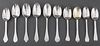 English Sterling Trefoil Table Spoons, 18 C, 10