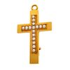 Antique French Seed Pearl, 18k Cross Pin Pendant