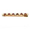 French Ruby, Seed Pearl, 18k Bar Pin