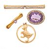 Collection of Vintage Amethyst, Seed Pearl, 14k Jewelry