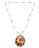 An Ivana Cella shell and gem-set pendant necklace