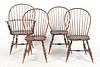 Five D.R. Dimes Mixed Wood Windsor Chairs