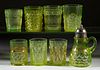 ASSORTED VASELINE GLASS ARTICLES, LOT OF EIGHT