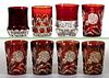 ASSORTED EAPG - RUBY-STAINED TUMBLERS, LOT OF EIGHT