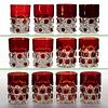 ASSORTED EAPG - RUBY-STAINED TUMBLERS, LOT OF 12