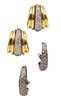 Italian Convertible Earrings In 18K Gold With 2.05 Ctw In Diamonds